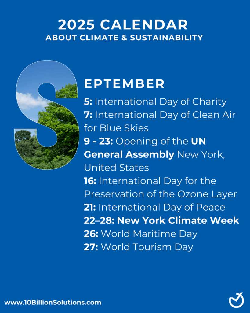 2025 Sustainability and Climate Events Calendar - september