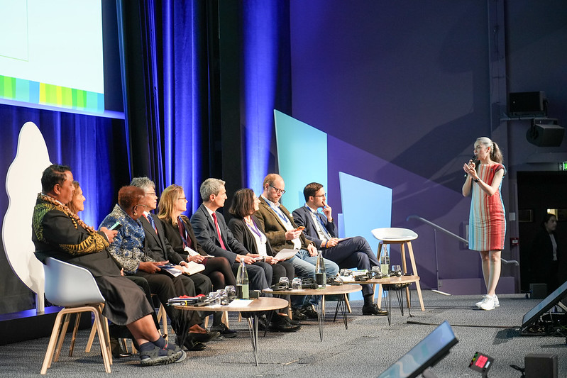 Mariana Castaño Cano, 10 Billion Solutions Founder & CEO, moderates the Global Engagement Plenary Session of the Buildings and Climate Global Forum