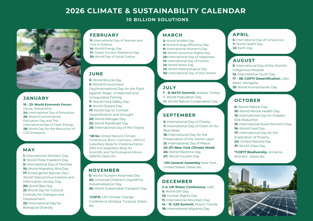 2026 Climate & Sustainability Calendar png