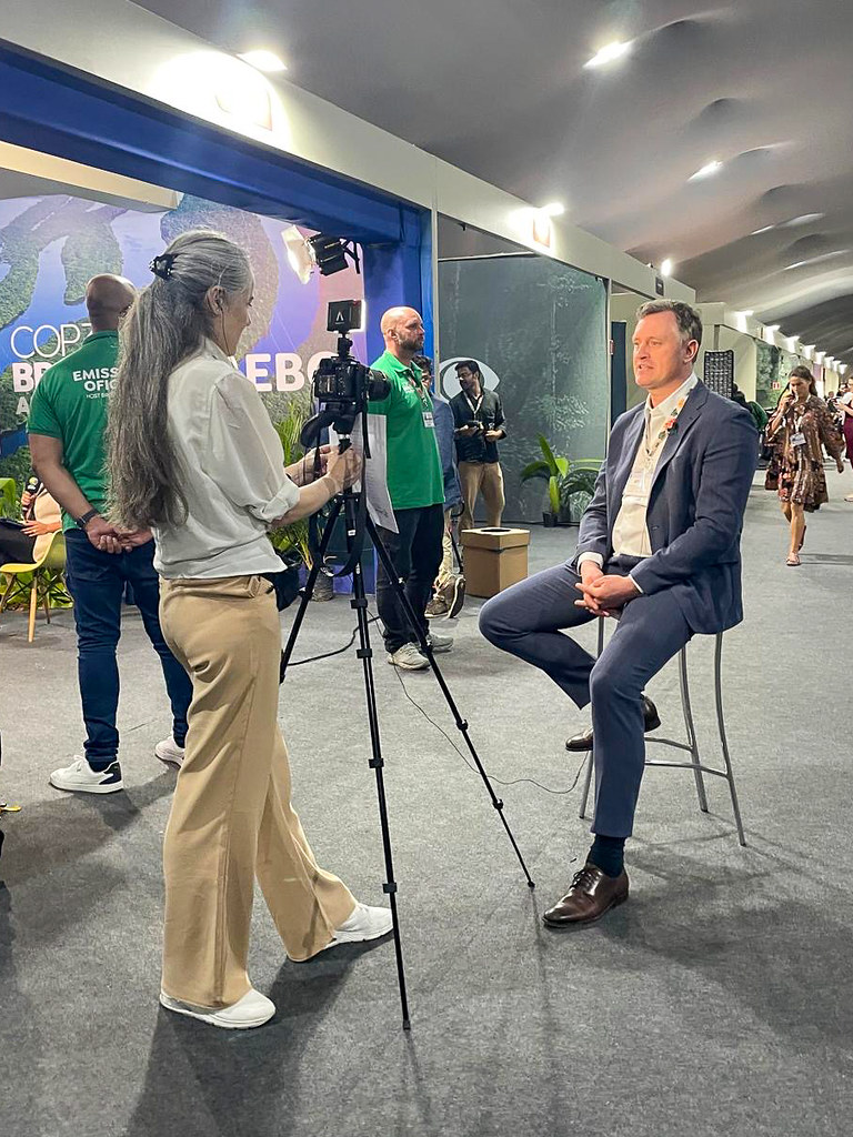 Mariana Castaño Cano interviews PEEB co head of Secretariat Joscha Rosenbusch at COP30 in Belém Brazil