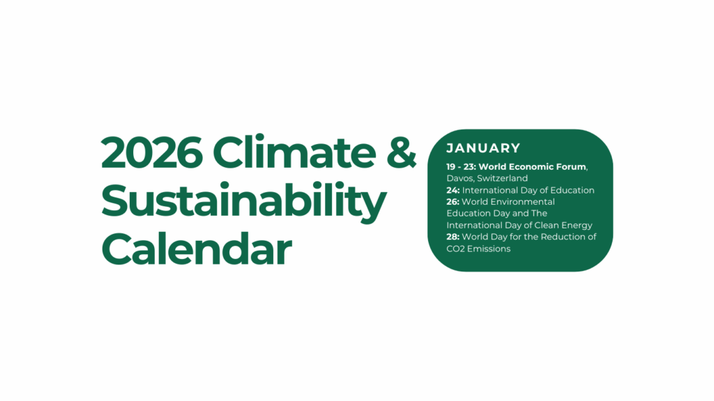 climate and sustainability calendar 2026