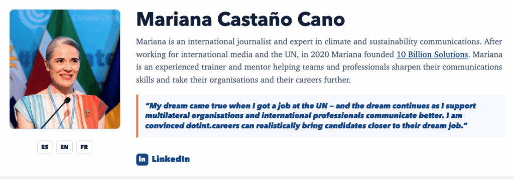 Mariana Castano Cano Ambassador dotint careers